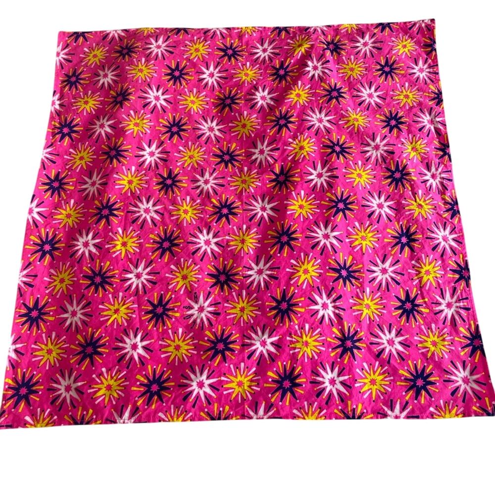 Lush Reusable Gift Wrap Scarf Snow Fairy Pink Starburst Measuring 27in by 27in